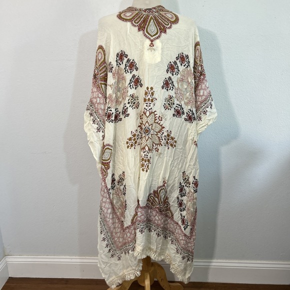 Altard State Kimono Womens OS Fringe Boho Layering Kaftan Beach Cover Up - Picture 6 of 10